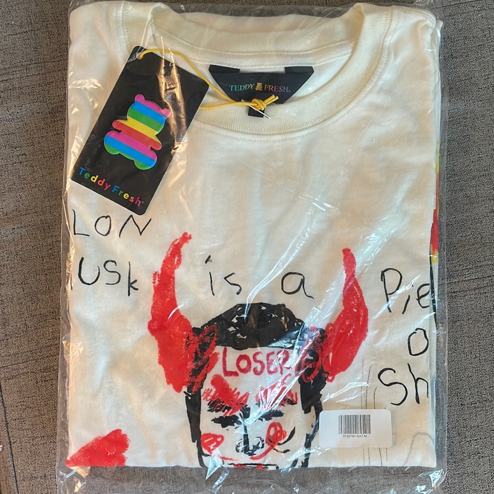 UNISEX TEDDY FRESH - ELON MUSK IS A LOSER TEE (ORIGINAL PACKAGING) (MEDIUM)